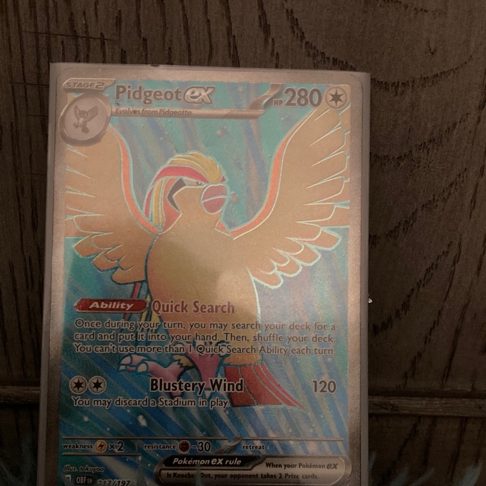 Pidgeot EX Trading Card - Blue and Gold - Picture 2 of 10